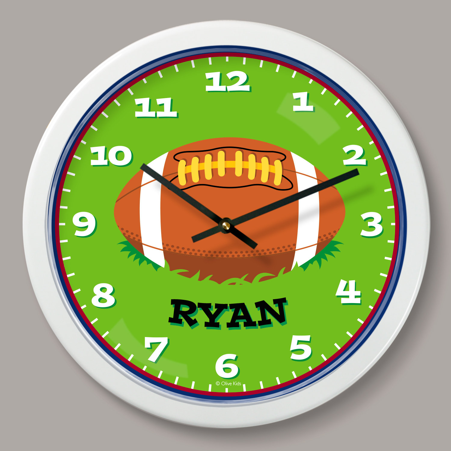 Olive Kids Football Personalized 12" Wall Clock You'll Love Wayfair